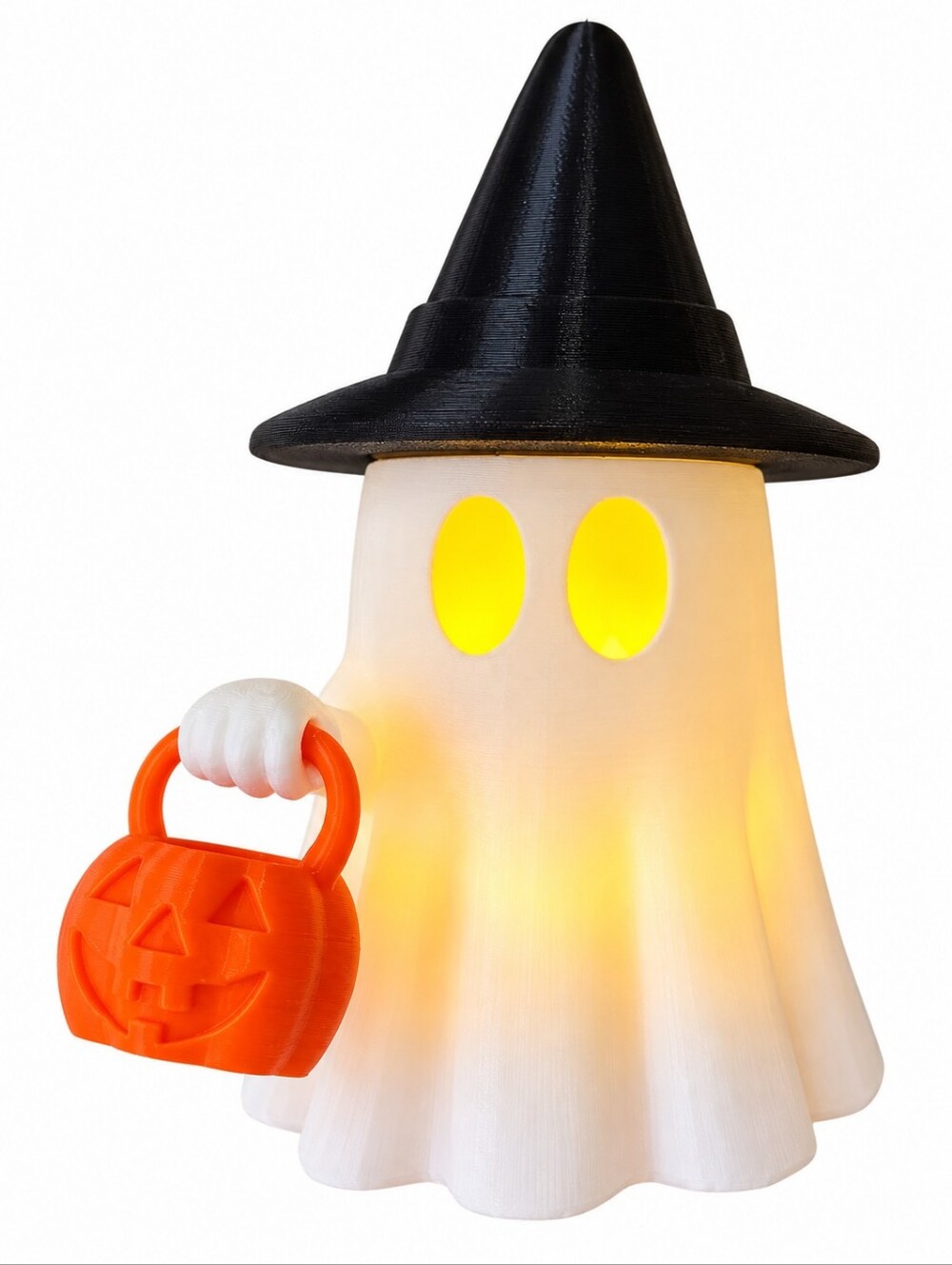 3D Printed Light Up Halloween Ghost Figurines LED Tealight Holders Funny Spooky